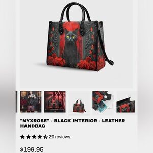 Black Cat Graphic Top Handle Handbag